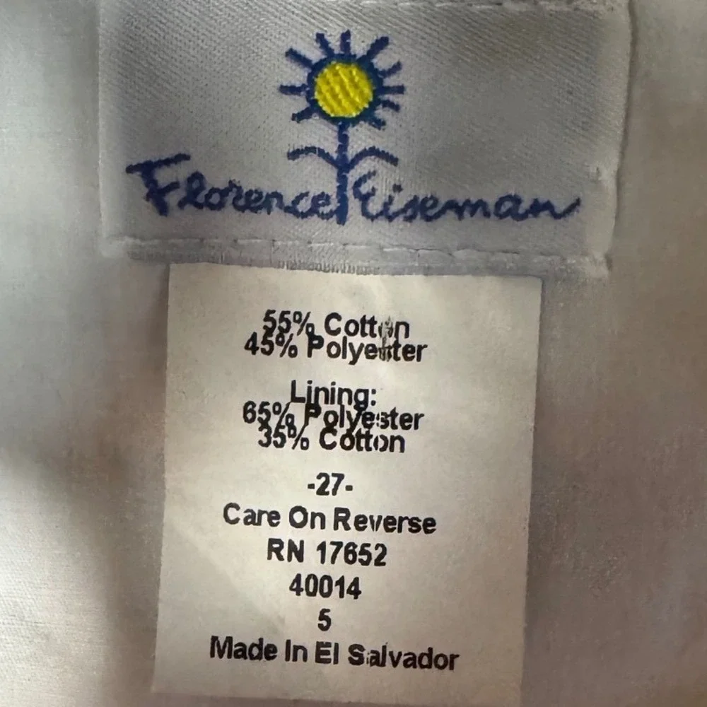 Florence Eiseman Dress Kids 5 Navy White Striped Flower Applique Nautical Summer